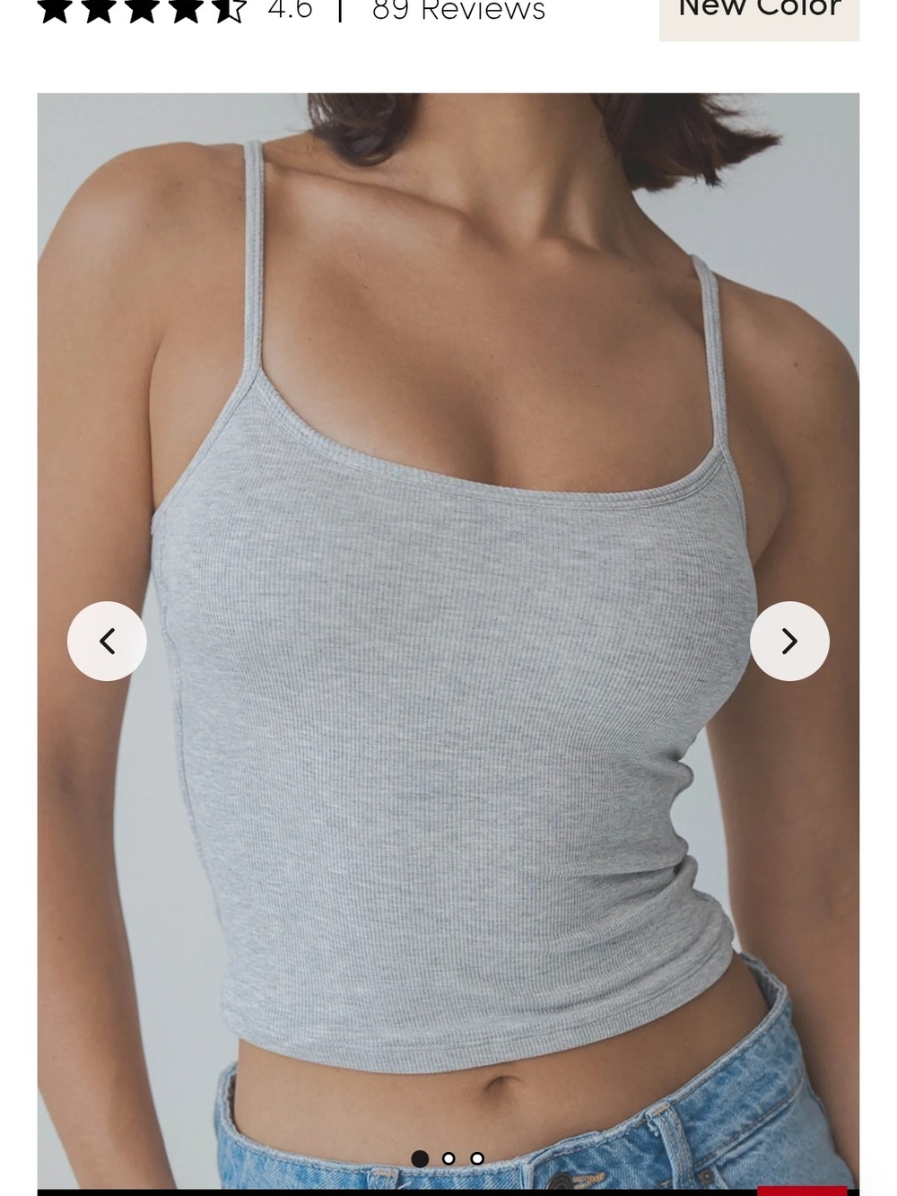 Ribbed Scoop Neck Tank Top in Light Gray